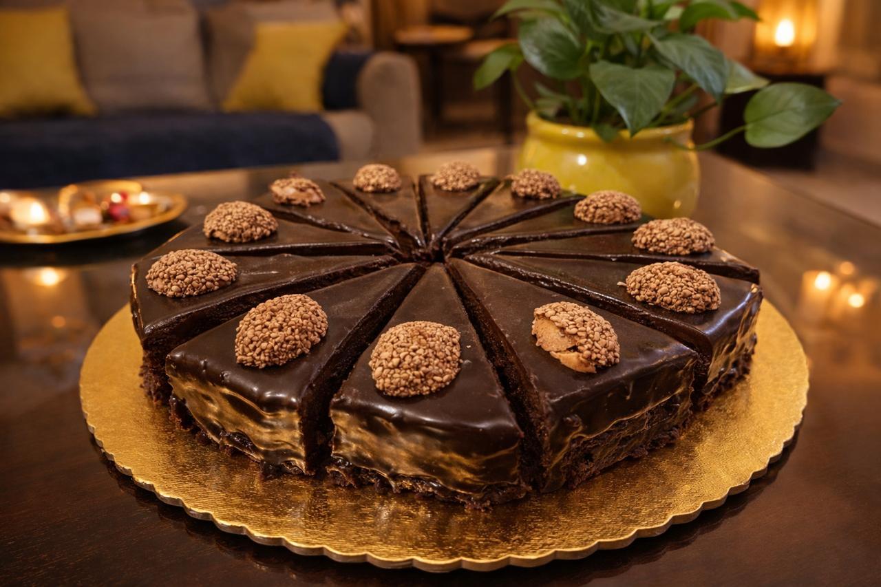 Ferrero Rocher & Chocolate Truffle Gateau - Celebration Cakes from Ozee's Bakery Bangalore